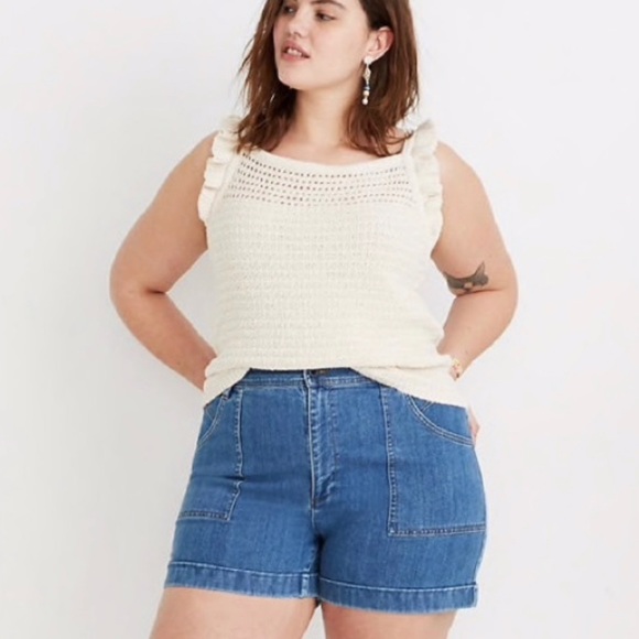 Madewell Tops - HP! Madewell Ruffled Crochet Sweater Tank Size 3X